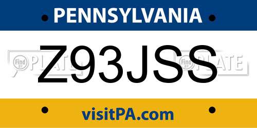 Z93JSS Pennsylvania License Plate