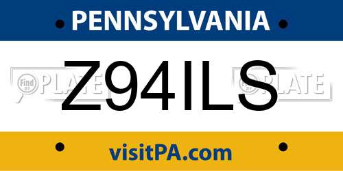 Z94ILS Pennsylvania License Plate