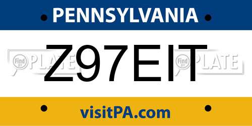 Z97EIT Pennsylvania License Plate