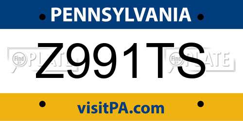 Z991TS Pennsylvania License Plate