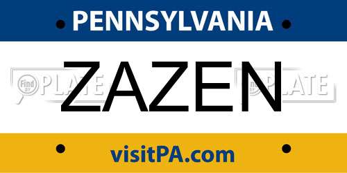 ZAZEN Pennsylvania License Plate