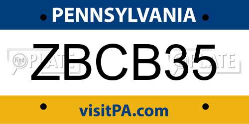 ZBCB35 Pennsylvania License Plate