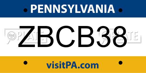 ZBCB38 Pennsylvania License Plate