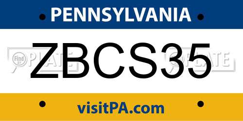 ZBCS35 Pennsylvania License Plate