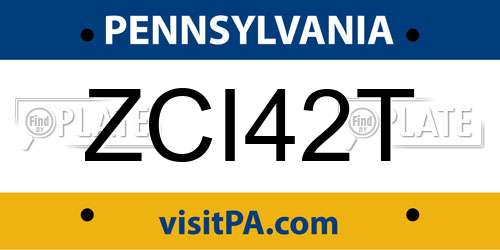 ZCI42T Pennsylvania License Plate