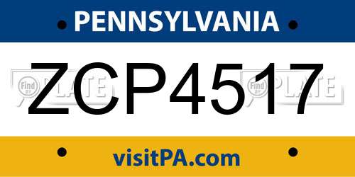 ZCP4517 Pennsylvania License Plate