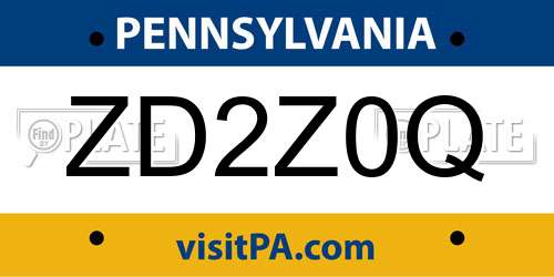 ZD2Z0Q Pennsylvania License Plate