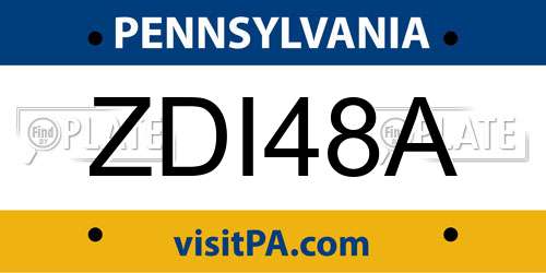 ZDI48A Pennsylvania License Plate