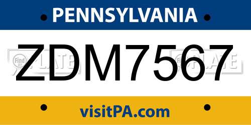 ZDM7567 Pennsylvania License Plate
