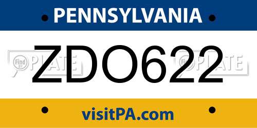 ZDO622 Pennsylvania License Plate