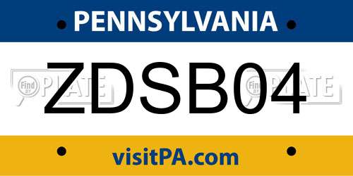 ZDSB04 Pennsylvania License Plate