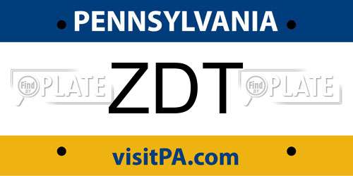 ZDT Pennsylvania License Plate
