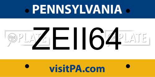 ZEII64 Pennsylvania License Plate