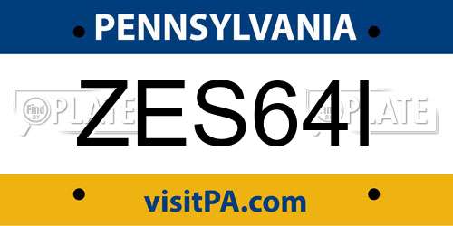 ZES64I Pennsylvania License Plate