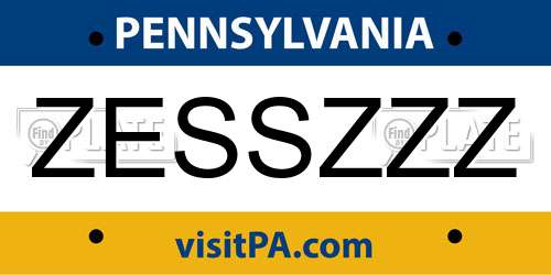 ZESSZZZ Pennsylvania License Plate