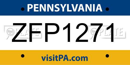 ZFP1271 Pennsylvania License Plate