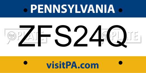 ZFS24Q Pennsylvania License Plate