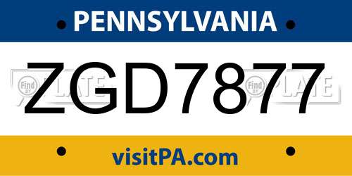 ZGD7877 Pennsylvania License Plate