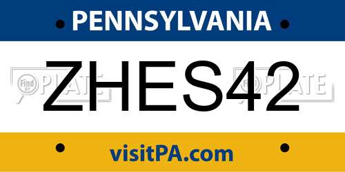 ZHES42 Pennsylvania License Plate