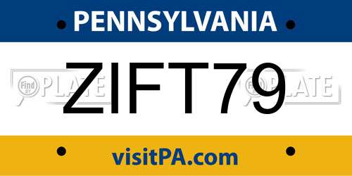 ZIFT79 Pennsylvania License Plate