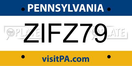 ZIFZ79 Pennsylvania License Plate