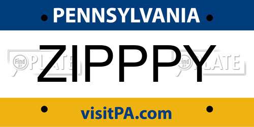 ZIPPPY Pennsylvania License Plate