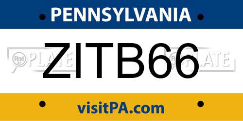 ZITB66 Pennsylvania License Plate