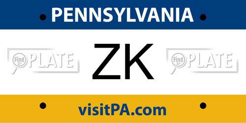 ZK Pennsylvania License Plate
