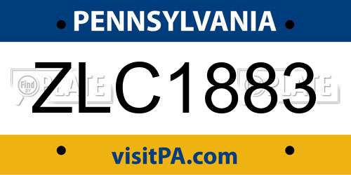 ZLC1883 Pennsylvania License Plate