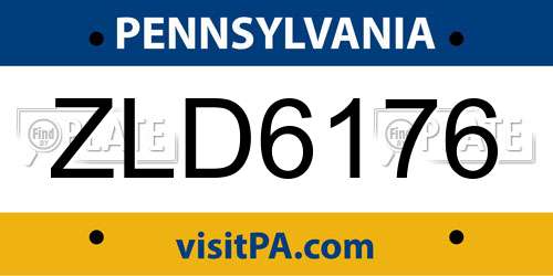 ZLD6176 Pennsylvania License Plate