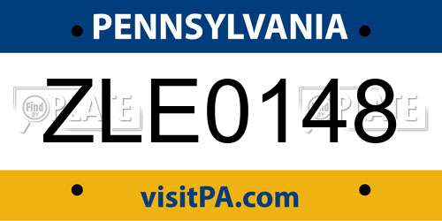 ZLE0148 Pennsylvania License Plate