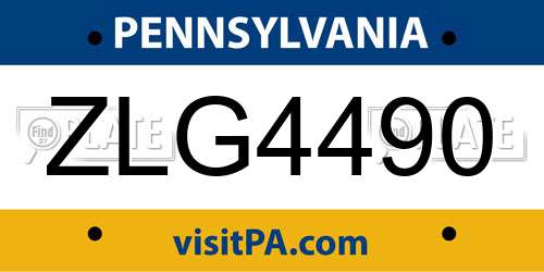 ZLG4490 Pennsylvania License Plate