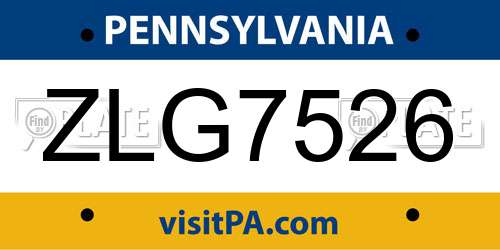 ZLG7526 Pennsylvania License Plate