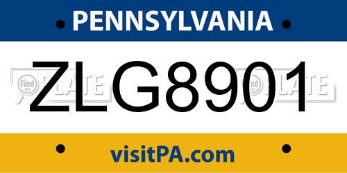 ZLG8901 Pennsylvania License Plate