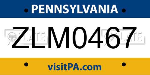 ZLM0467 Pennsylvania License Plate