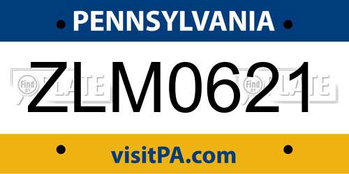 ZLM0621 Pennsylvania License Plate