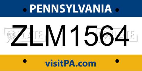 ZLM1564 Pennsylvania License Plate