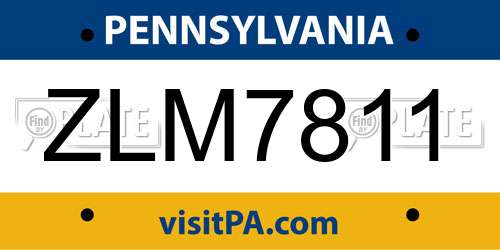 ZLM7811 Pennsylvania License Plate