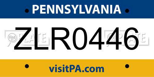 ZLR0446 Pennsylvania License Plate