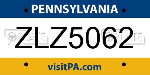 ZLZ5062 Pennsylvania License Plate