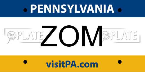 ZOM Pennsylvania License Plate