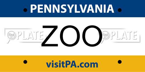 ZOO Pennsylvania License Plate