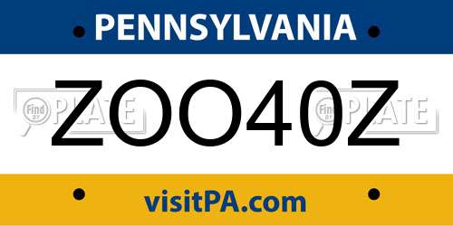 ZOO40Z Pennsylvania License Plate