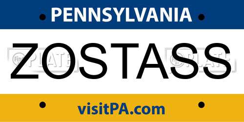 ZOSTASS Pennsylvania License Plate