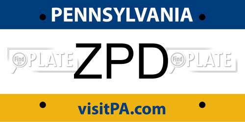 ZPD Pennsylvania License Plate