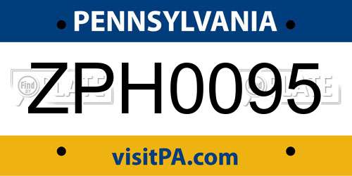 ZPH0095 Pennsylvania License Plate