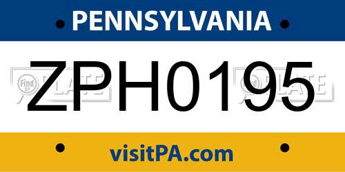 ZPH0195 Pennsylvania License Plate