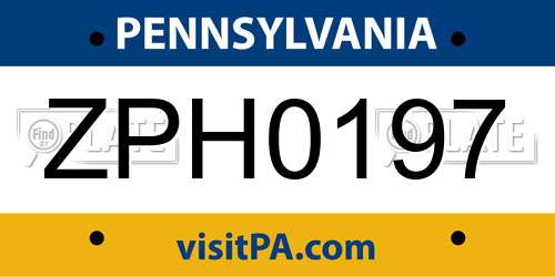 ZPH0197 Pennsylvania License Plate