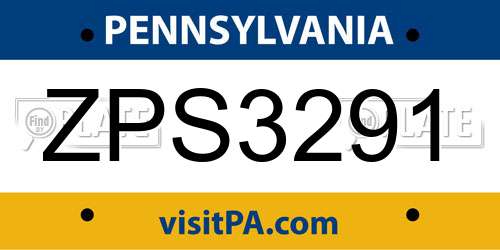 ZPS3291 Pennsylvania License Plate