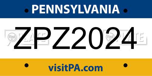 ZPZ2024 Pennsylvania License Plate